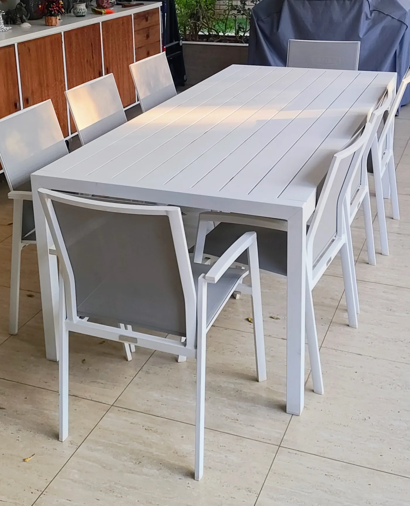 Outdoor Aluminium Dining Table & 8-Chair Set