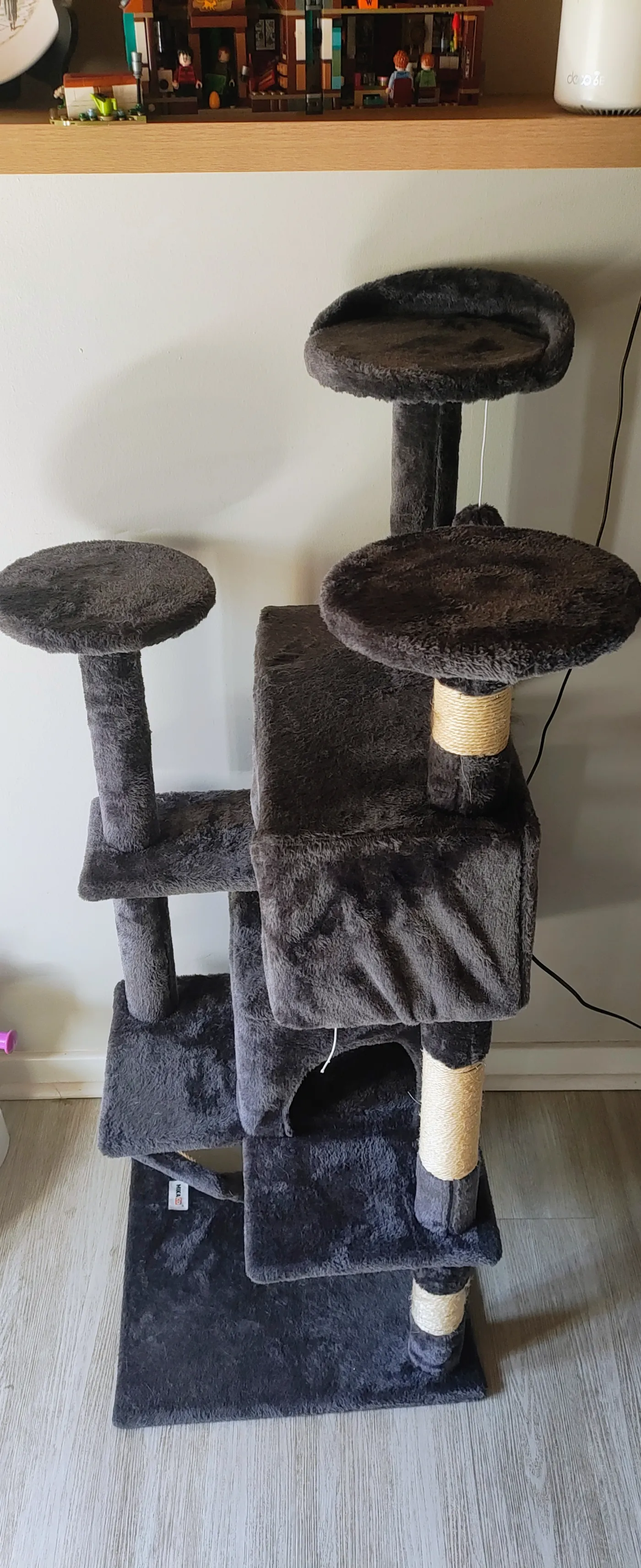 Used Medium-Size Dark Grey Cat Tree
